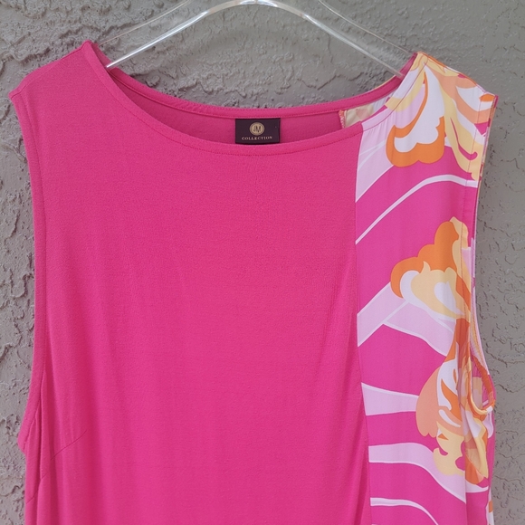 JM collection boho print block cottage core pink floral comfy dress XXL - Picture 4 of 11